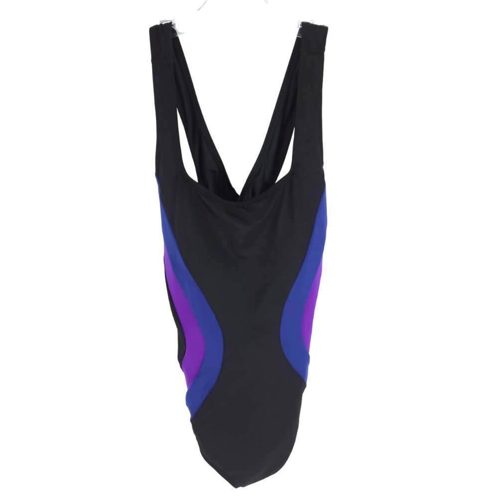 Lands' End Colorblock Bust-Minimizer Athletic One-Piece Swimsuit Plus Size 18W